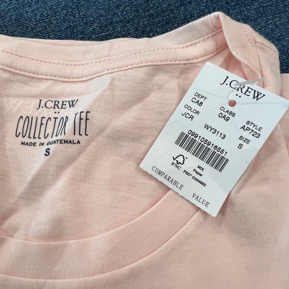NWT J. Crew Pale Pink Crab Graphic Crewneck Tee - SIZE SMALL - Picture 10 of 10
